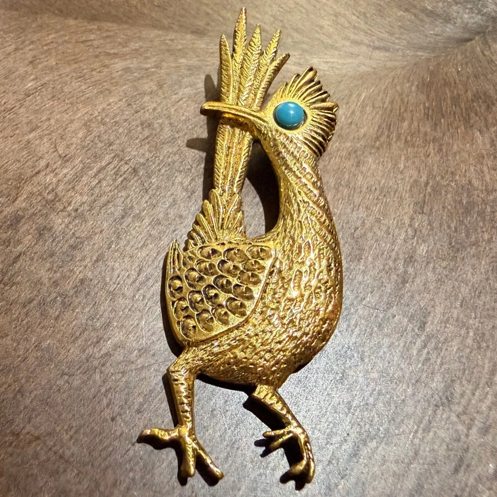 Vintage Roadrunner Brooch J Ritter Signed Bird Pin - Picture 5 of 12